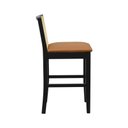 Ver imagem 5 de Banqueta Média Pérola Madeira Maciça com Telinha c/ 62cm Altura - Preto Assento Estofado Corano Cara