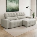 Ver imagem 2 de Sofá 3 Lugares Retrátil Reclinável para Sala de Estar 250cm Udine F04 Linho Cinza Claro - Lyam Decor