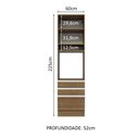 Ver imagem 4 de Torre Quente Armário de Cozinha 60 cm 1 Porta 3 Gavetas Rustic Glamy Madesa