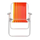 Ver imagem 2 de Cadeira de Praia Tramontina Samoa Alta em Alumínio com Assento Laranja e Amarelo