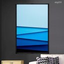 Ver imagem 2 de Quadro Decorativo Azul Abstrato Abg055 - Vidro- 80x60cm