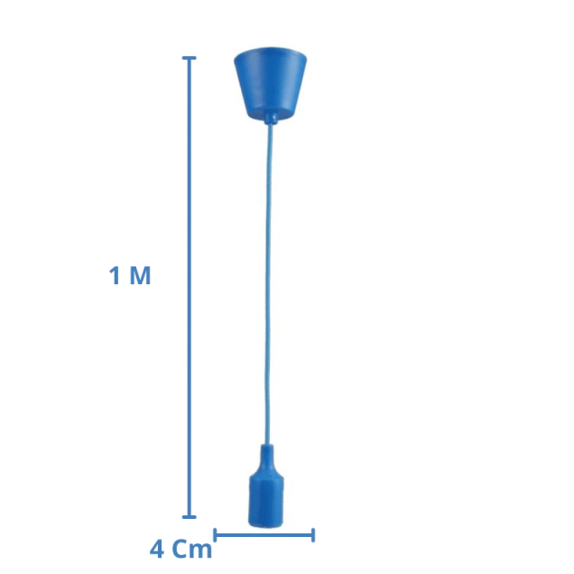 Pendente Lâmpadas Soquete E27 Bivolt Cabo 1m 1º Linha:azul - 2