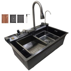 Cuba Gourmet Inox Premium Pia Inteligente Cozinha Torneira Limpador de Copo Dispenser Painel Monocom