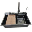 Ver imagem 5 de Cuba Gourmet Inox Premium Pia Inteligente Cozinha Torneira Limpador de Copo Dispenser Painel Monocom