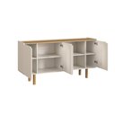 Ver imagem 3 de Balcão Buffet 160cm 4 Portas Orgânico Pé Madeira Aura Artesano | Offwhite/hanover - Artesano Home