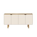 Ver imagem 2 de Balcão Buffet 160cm 4 Portas Orgânico Pé Madeira Aura Artesano | Offwhite/hanover - Artesano Home