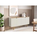 Ver imagem 4 de Balcão Buffet 160cm 4 Portas Orgânico Pé Madeira Aura Artesano | Offwhite/hanover - Artesano Home