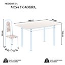 Ver imagem 3 de Conjunto de Mesa Tubular com 6 Cadeiras Lara Branco/Bege