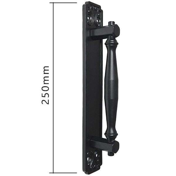 Puxador Duplo Strauss 250mm Preto Fosco Porta Pivotante Correr Passagem Madeira Vidro Rústico - 6