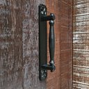 Ver imagem 4 de Puxador Duplo Strauss 250mm Preto Fosco Porta Pivotante Correr Passagem Madeira Vidro Rústico