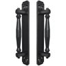 Puxador Duplo Strauss 250mm Preto Fosco Porta Pivotante Correr Passagem Madeira Vidro Rústico - 1