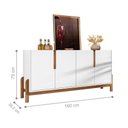 Ver imagem 4 de Conjunto para Sala Ayla Completo Seville 6 Portas MDF-MDP 73cm Branco Cedro Casa D Móveis