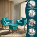 Ver imagem 4 de Kit 2 Poltronas Decorativa e Puff para Sala Recepção Manicure Consultório Quarto Alice Suede