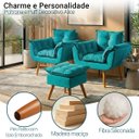 Ver imagem 3 de Kit 2 Poltronas Decorativa e Puff para Sala Recepção Manicure Consultório Quarto Alice Suede