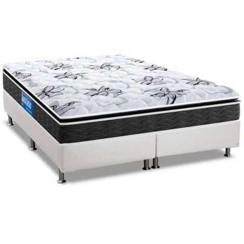 Cama Box Queen: Colchão Espuma Probel D40 Guarda Costas Premium Hiper Firme + Base CRC Courano