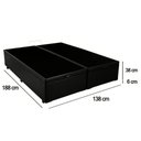 Ver imagem 5 de Cama Box Baú Casal Bipartido Sintético Sereneprime Preto 138x188x44