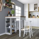 Ver imagem 7 de Bancada Ilha Cozinha 3 Prateleiras 90x60 Cm Cd1022 Branco Dtall