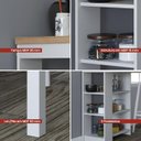 Ver imagem 3 de Bancada Ilha Cozinha 3 Prateleiras 90x60 Cm Cd1022 Branco Dtall