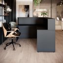 Ver imagem 1 de Balcão Atendimento c/ Tampo Superior Recepção Escritório F5 Cor:Preto