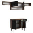 Ver mais imagens de Armário de Cozinha Completa 225cm Rustic/preto Emilly Madesa 01 Rustic/preto