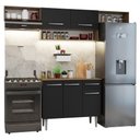 Ver imagem 2 de Armário de Cozinha Completa 225cm Rustic/preto Emilly Madesa 01 Rustic/preto