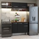 Ver imagem 1 de Armário de Cozinha Completa 225cm Rustic/preto Emilly Madesa 01 Rustic/preto