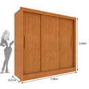 Ver mais imagens de Guarda Roupa Casal 3 Portas Taiffa 190cm Yescasa Marrom/Cinamomo/Off White