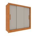 Ver imagem 2 de Guarda Roupa Casal 3 Portas Taiffa 190cm Yescasa Marrom/Cinamomo/Off White
