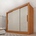 Ver imagem 1 de Guarda Roupa Casal 3 Portas Taiffa 190cm Yescasa Marrom/Cinamomo/Off White