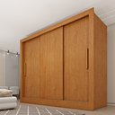Ver imagem 6 de Guarda Roupa Casal 3 Portas Taiffa 190cm Yescasa Marrom/Cinamomo/Off White