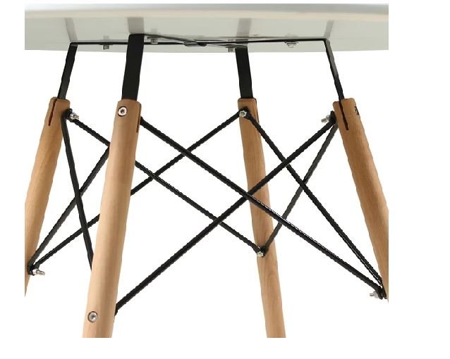 Mesa Eames Eiffel Tampo de Madeira 80cm Branca - 3