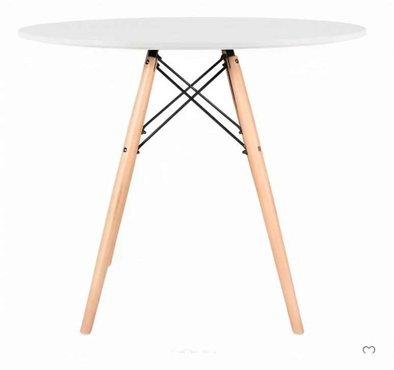 Mesa Eames Eiffel Tampo de Madeira 80cm Branca - 5