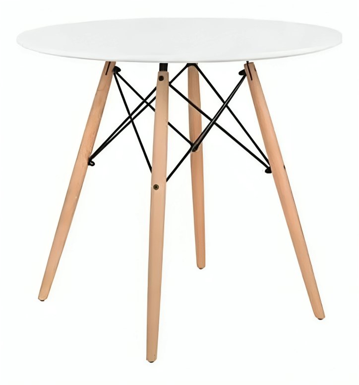 Mesa Eames Eiffel Tampo de Madeira 80cm Branca - 7