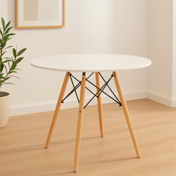 Mesa Redonda Eiffel Eames 80cm Branco – Compacta, Moderna e Sofisticada - 1