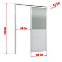 Ver imagem 4 de Porta de Correr Suspensa Meia Lambril Meia Vidro Esq L.25 Branca 210x100 Brimak