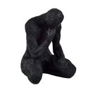 Ver imagem 1 de Escultura Decorativa Humano Sentado em Resina Preto