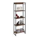 Ver imagem 3 de Kit 3 Estantes Multiuso Escritório Industrial 5 Prateleiras Areta 186x60cm C01 Nogal - Lyam Decor