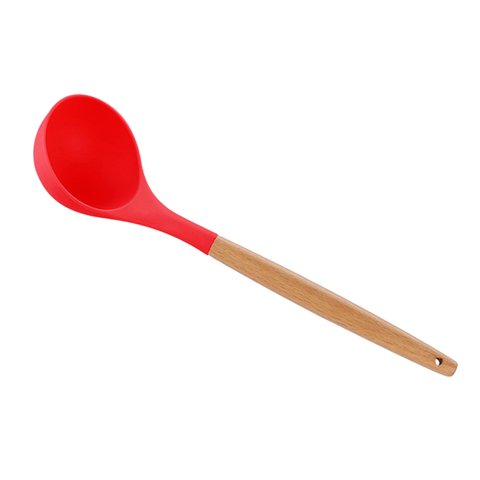 Concha de Silicone C/cabo de Bambu Charmy Vermelha 31cm Lyor