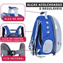 Ver imagem 5 de Mochila Bolsa Santino PET JOY Com Visor Poliéster Cachorro gato Original Viagem SAT3U Azul