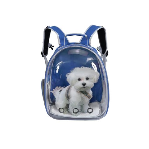 Mochila Bolsa Santino PET JOY Com Visor Poliéster Cachorro gato Original Viagem SAT3U Azul
