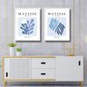 Kit 2 Quadros Gravuras Matisse Degradê Azul 45x34cm:moldura Preta - 2