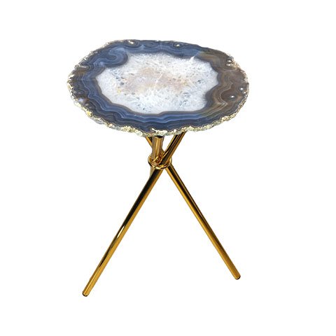 Mesa Lateral Pedras Ágatas Naturais com Bordas Naturais