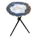 Ver imagem 2 de Mesa Lateral Pedras Ágatas Naturais com Bordas Naturais
