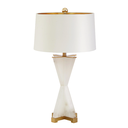 Ver imagem 1 de Luminária de Mesa Abajur em Mármore Branco Selene com Cupula para Cabeceira de Cama, Salas e Quartos