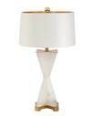 Ver imagem 1 de Luminária de Mesa Abajur em Mármore Branco Selene com Cupula para Cabeceira de Cama, Salas e Quartos