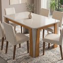 Ver imagem 1 de Mesa de Jantar Ópera 6 Lugares Naturalle e Off White para Ambientes Modernos