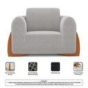 Ver mais imagens de Kit Poltrona e Sofá Bloom 200cm 03 Lugares com Pés de Madeira Bouclê Cinza - Desk Design