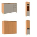 Ver imagem 2 de Cozinha Modulada 6 Peças Yescasa Laranja/Angelin/Nude