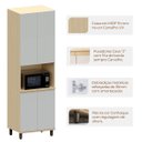Ver imagem 2 de Paneleiro 4 Portas com Nicho para Micro-ondas Aurora Pet Cinza Cristal/cinza Cristal
