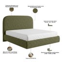 Ver imagem 5 de Cama Casal Flutuante com Cabeceira 140cm Aura W01 Linho Verde - Lyam Decor